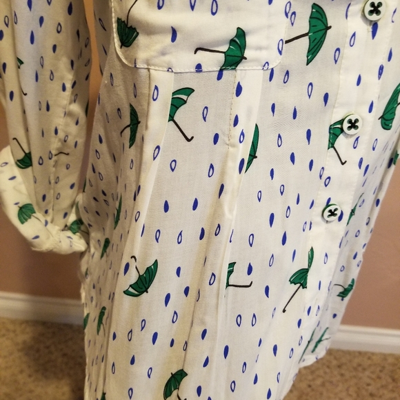 Anthropologie Maeve Long Sleeve Umbrella Raindrop Top - Picture 13 of 13